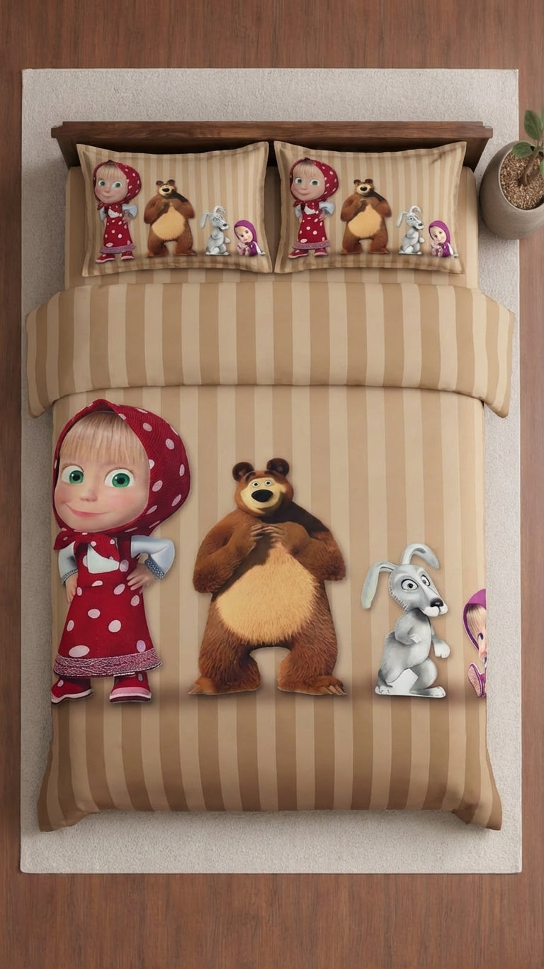 Cherry Kidz Digital Bear Cartoon Bedsheet set