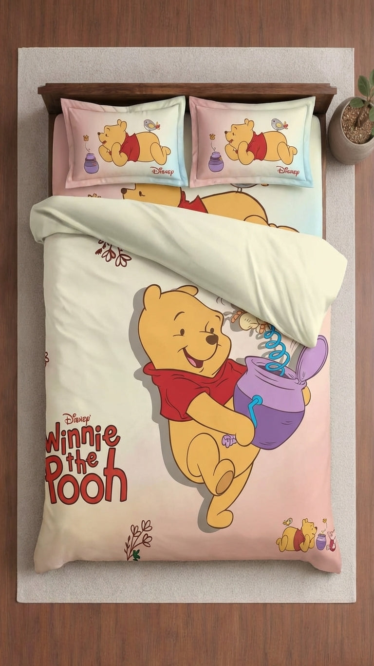 Cherry Kidz Winnie the pooh Themed Bedsheet Set