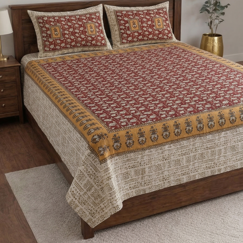 Jantar Mantar-Designer Diwan Bedsheet Set