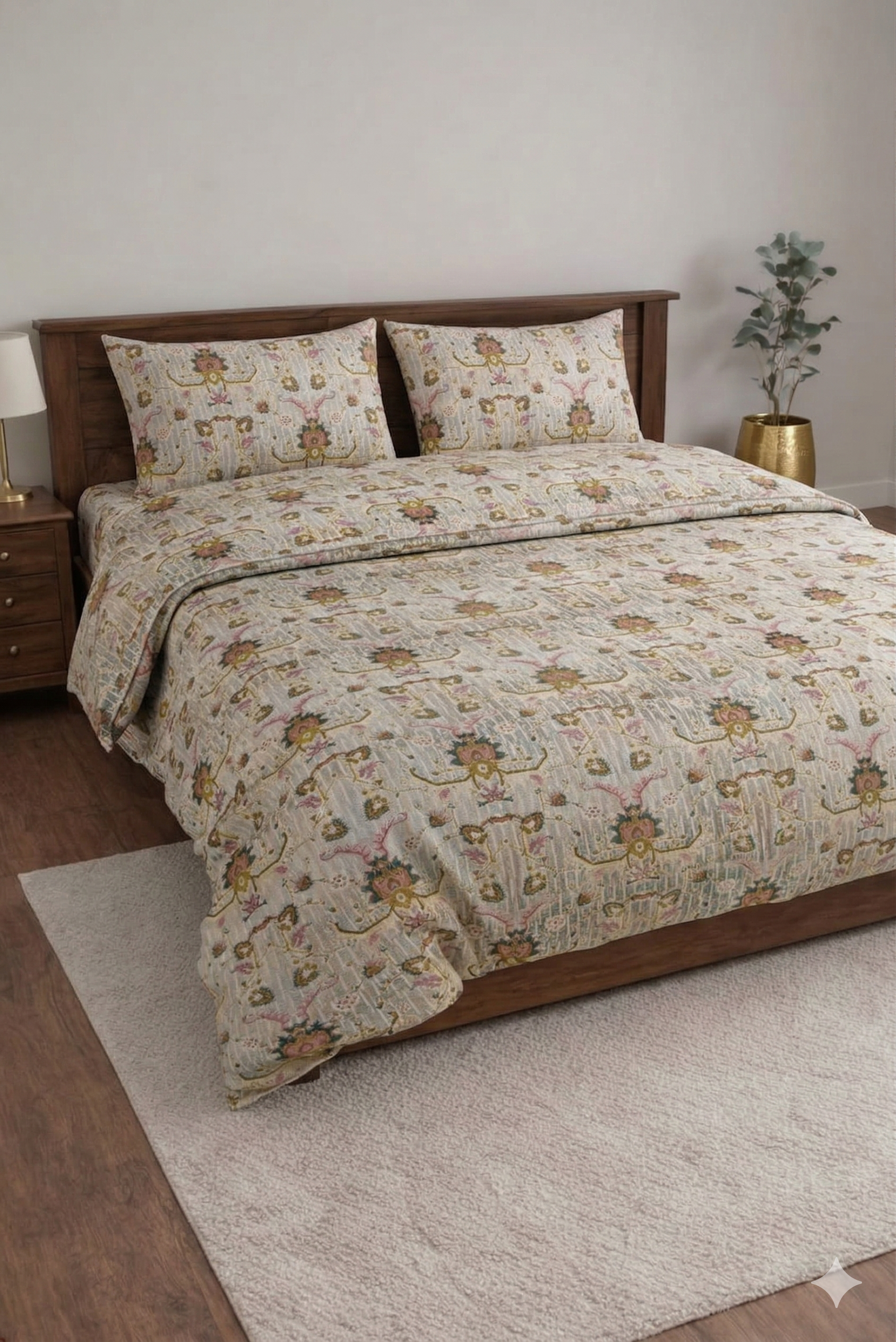 Crown Designer Bedsheet Set for daily Elegant vibes